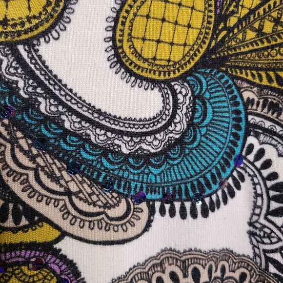 Lane Bryant Womens Plus SZ 26 /28 Cardigan Sweater Paisley Sequined Lightweight - Picture 4 of 9